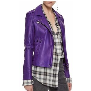 ISO IRO purple leather jacket 36